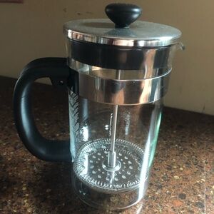 Bodum Stainless Steel and Glass French Press with Black Knob